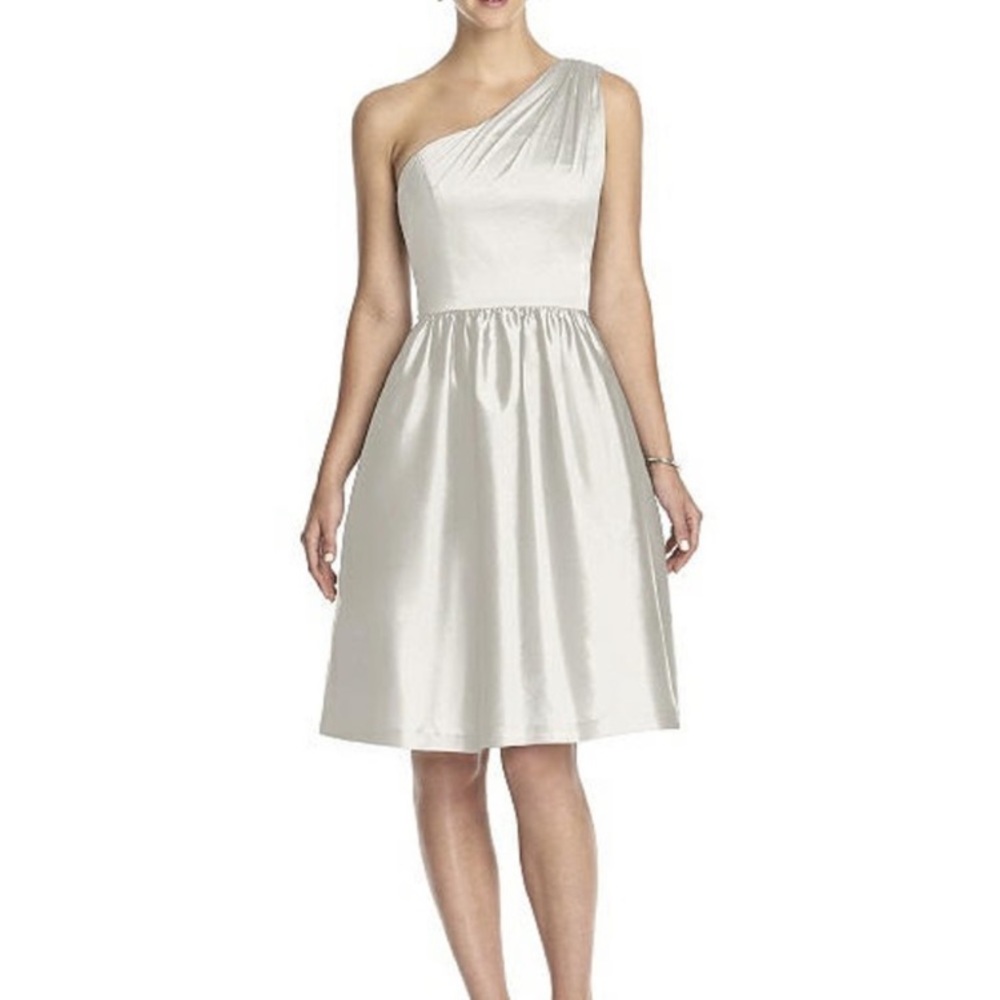 Dessy Collection Alfred Sung One Shoulder Cocktail Length Dress Sz 12